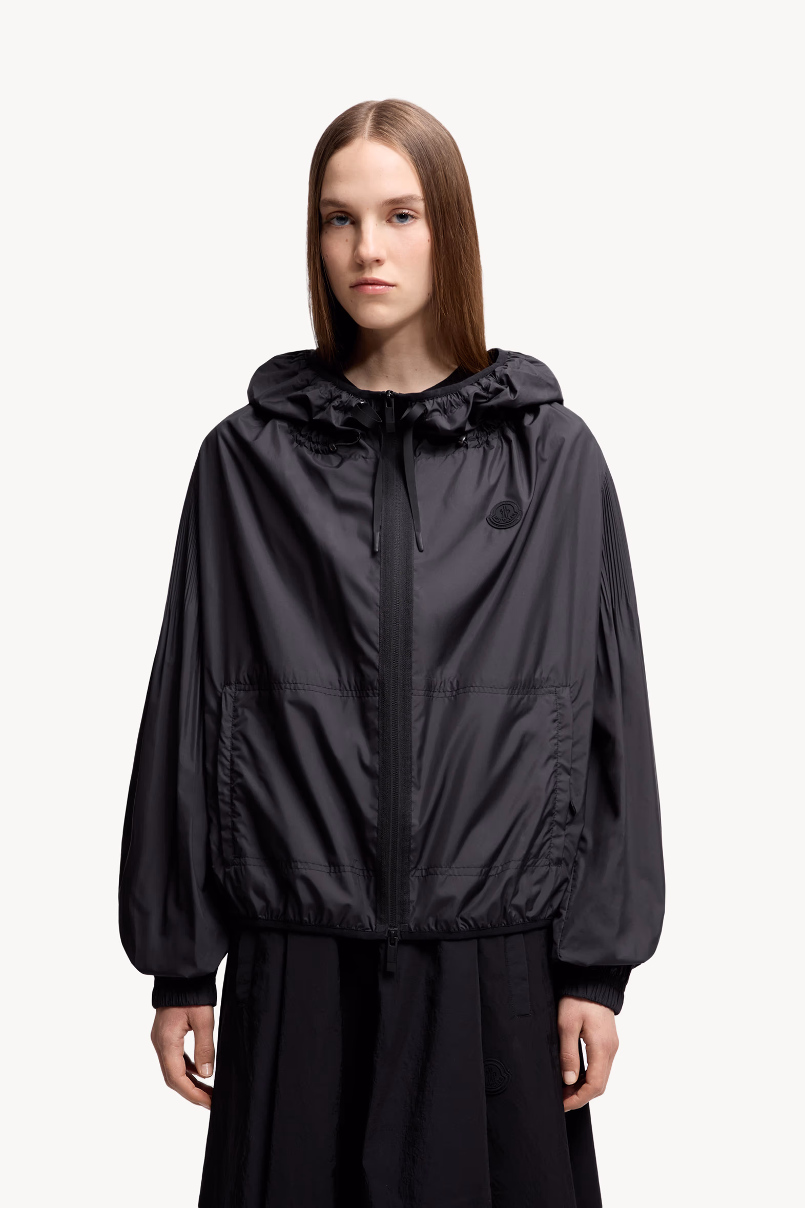 Auxonne Hooded Windbreaker Women Black Moncler 3